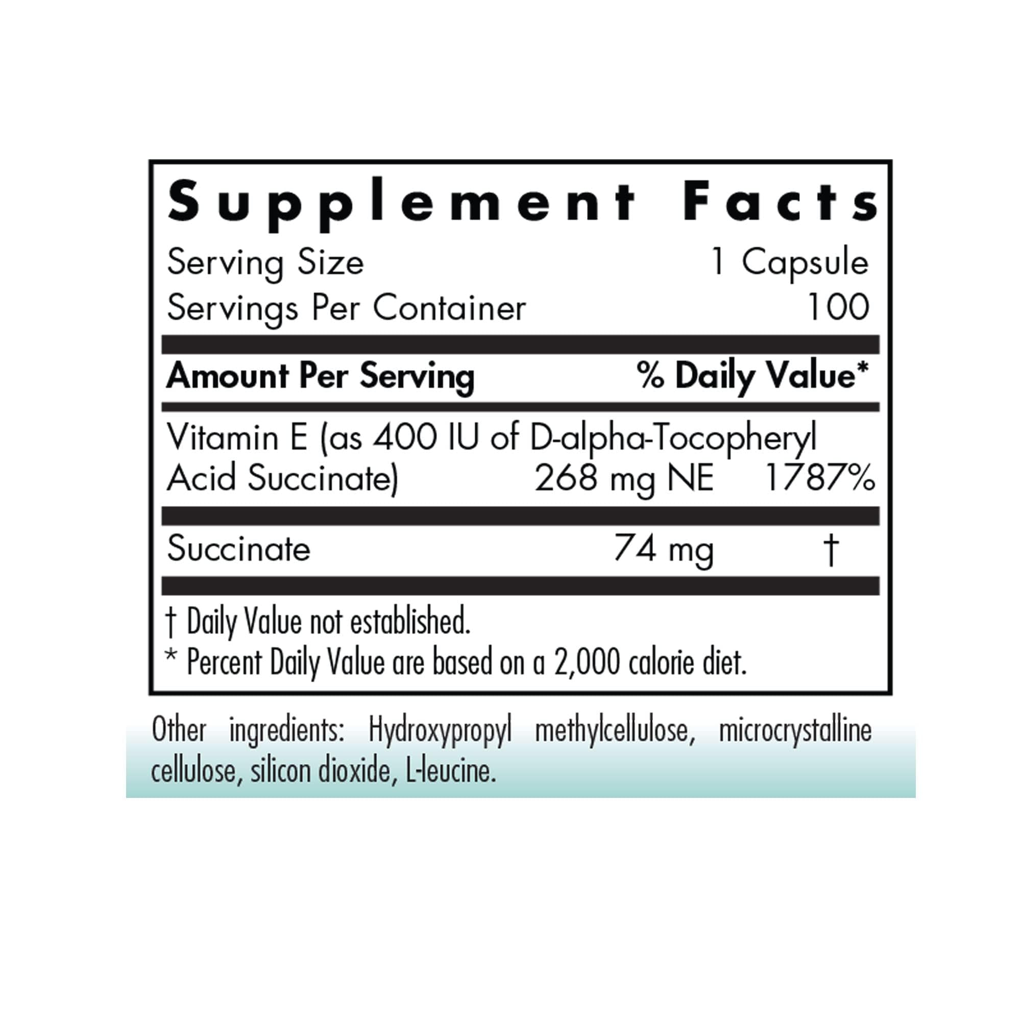 Close-up of vegetarian Vitamin E Succinate capsules (400 IU)