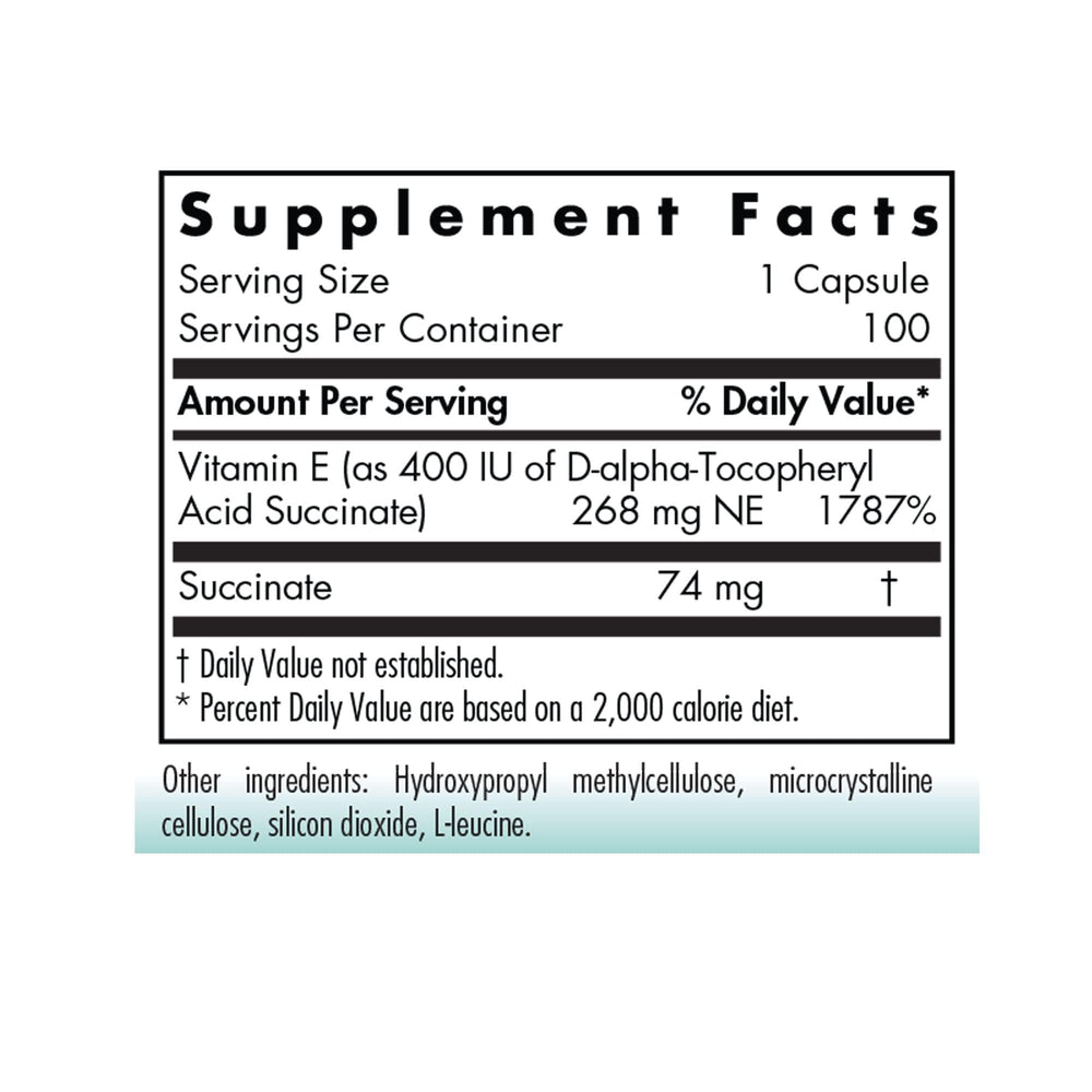 Close-up of vegetarian Vitamin E Succinate capsules (400 IU)