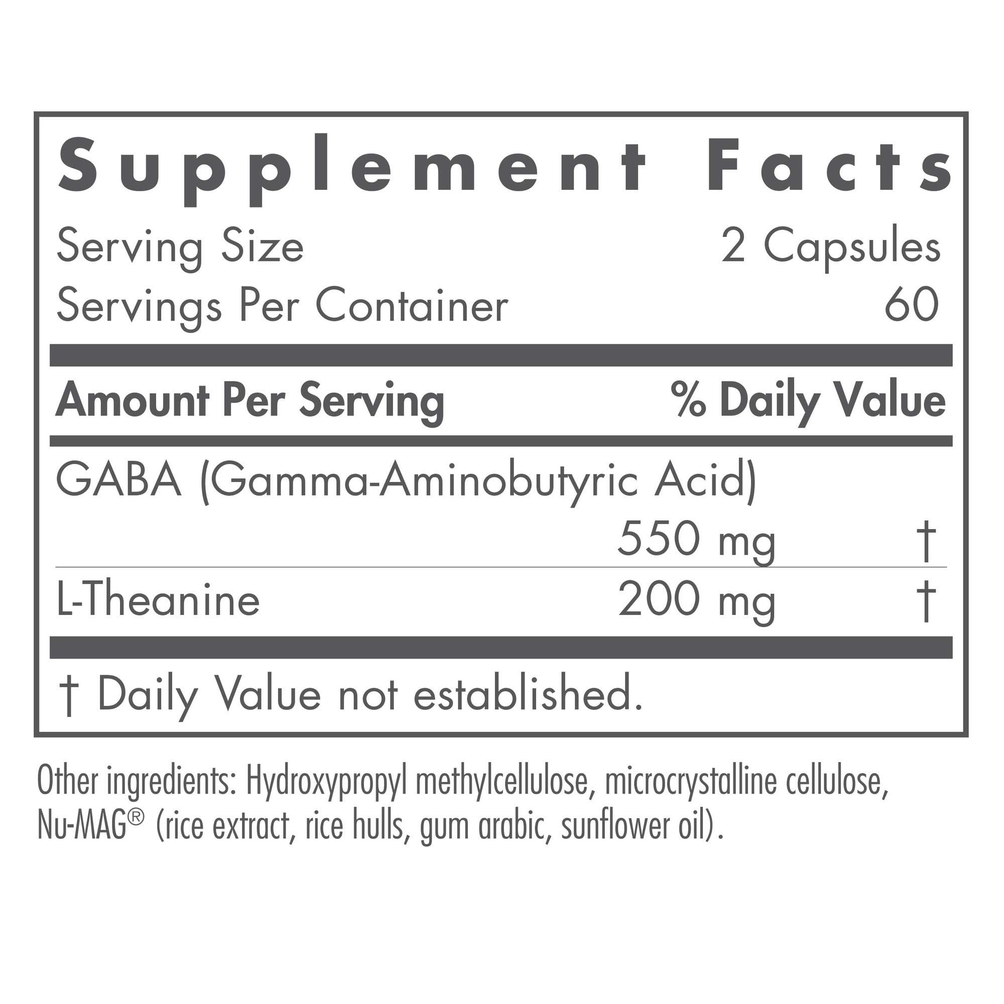 Close-up view of ZenMind ingredient list showing GABA and L-Theanine