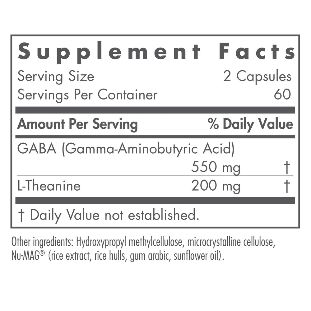 Close-up view of ZenMind ingredient list showing GABA and L-Theanine