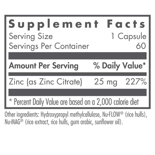 Nutricology Zinc Citrate vegetarian capsules
