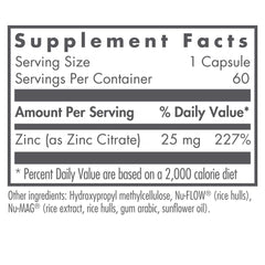 Nutricology Zinc Citrate vegetarian capsules