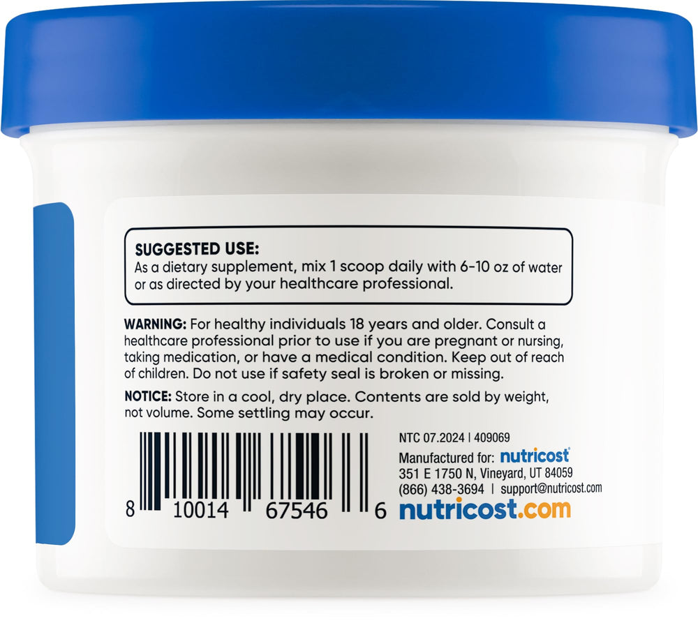 Gluten-free and Non-GMO Nutricost 5-HTP Powder close-up