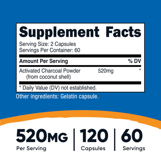 Derived from coconut shells for Nutricost Activated Charcoal ingredients