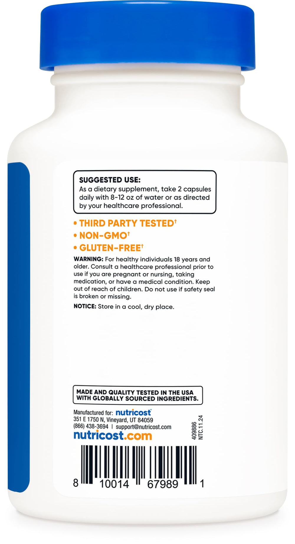 NSF certified GMP facility where Nutricost AKG is manufactured