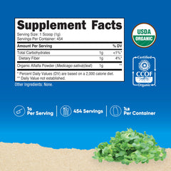 Serving scoop included with Nutricost Organic Alfalfa Powder