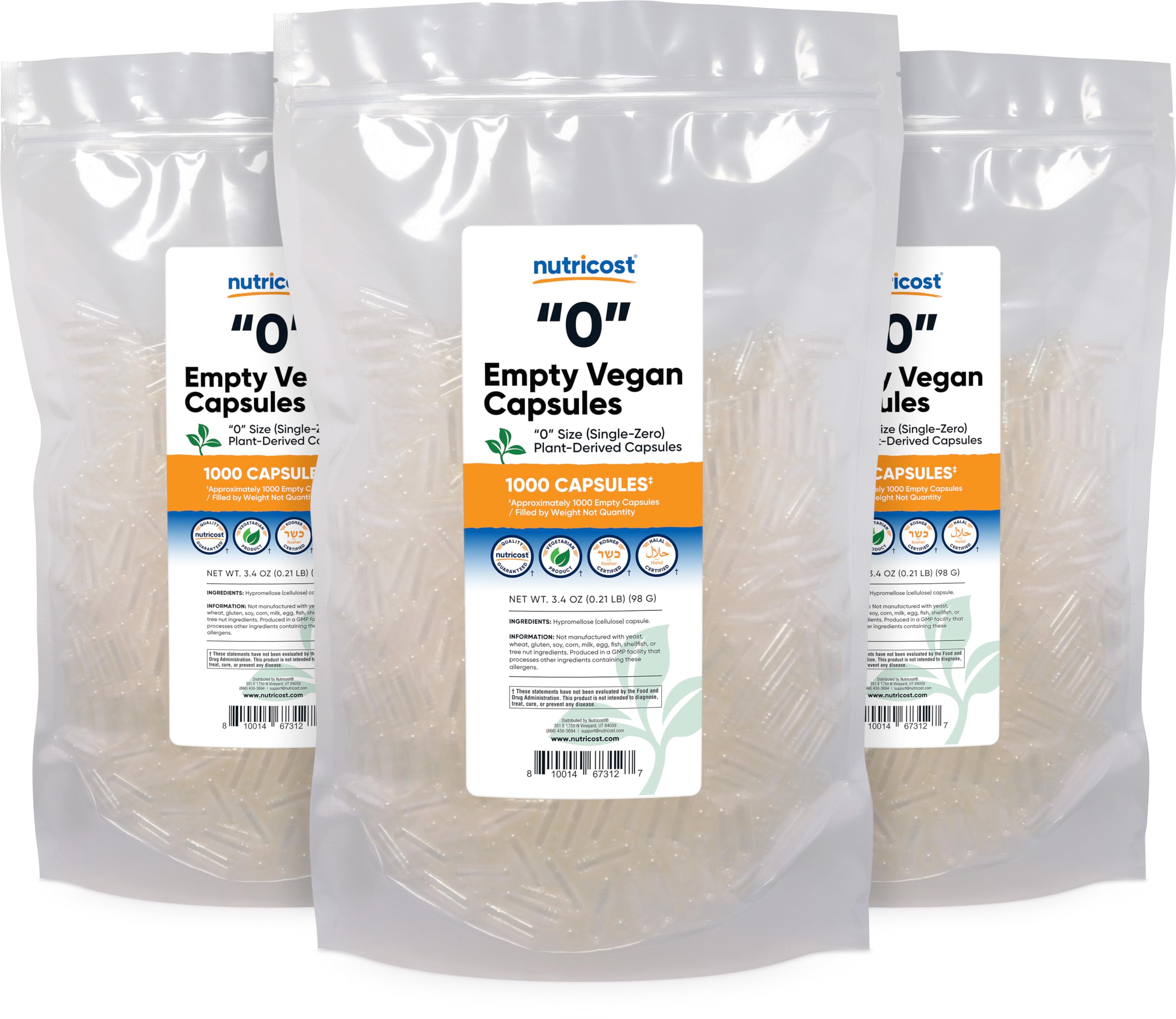 Produced in a GMP facility, allergen-free production for Nutricost capsules