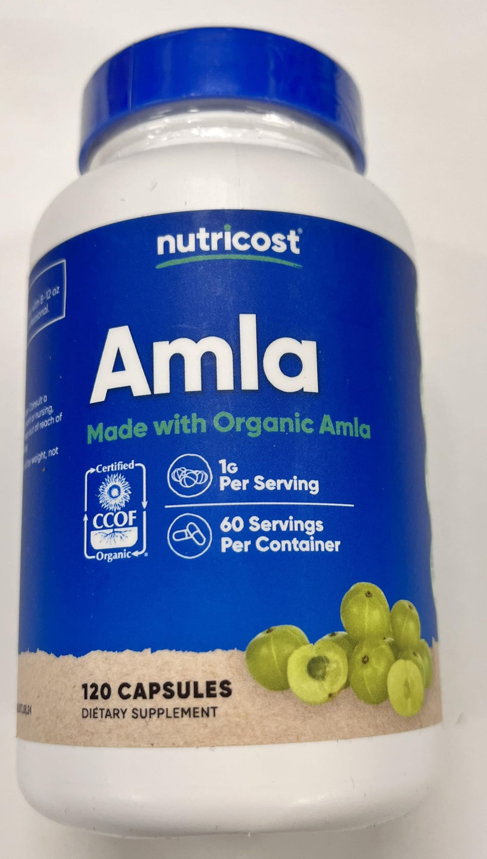ISO-accredited third-party testing seal on Nutricost Amla product