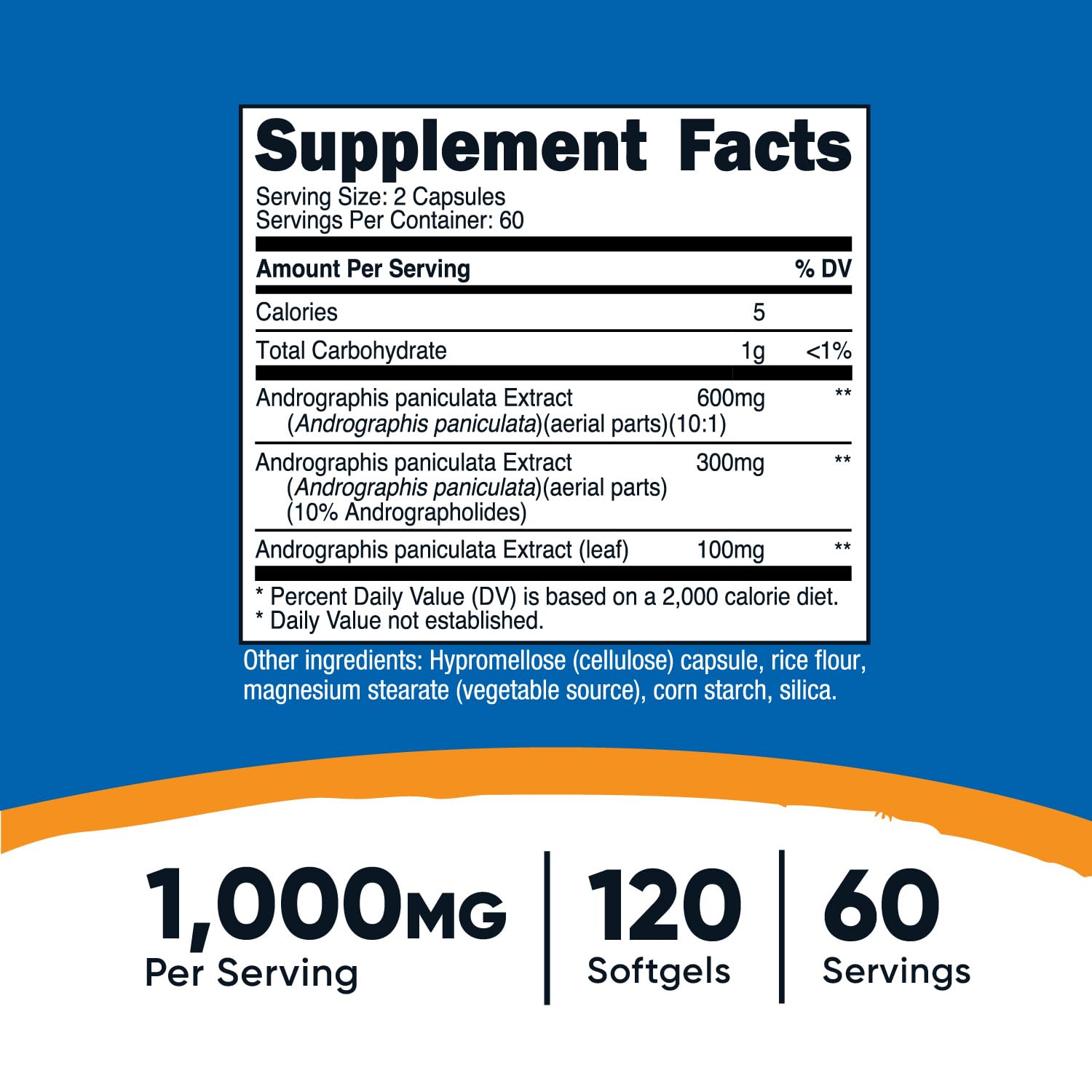 Close-up of Nutricost Andrographis Extract Capsules in bottle
