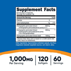 Close-up of Nutricost Andrographis Extract Capsules in bottle
