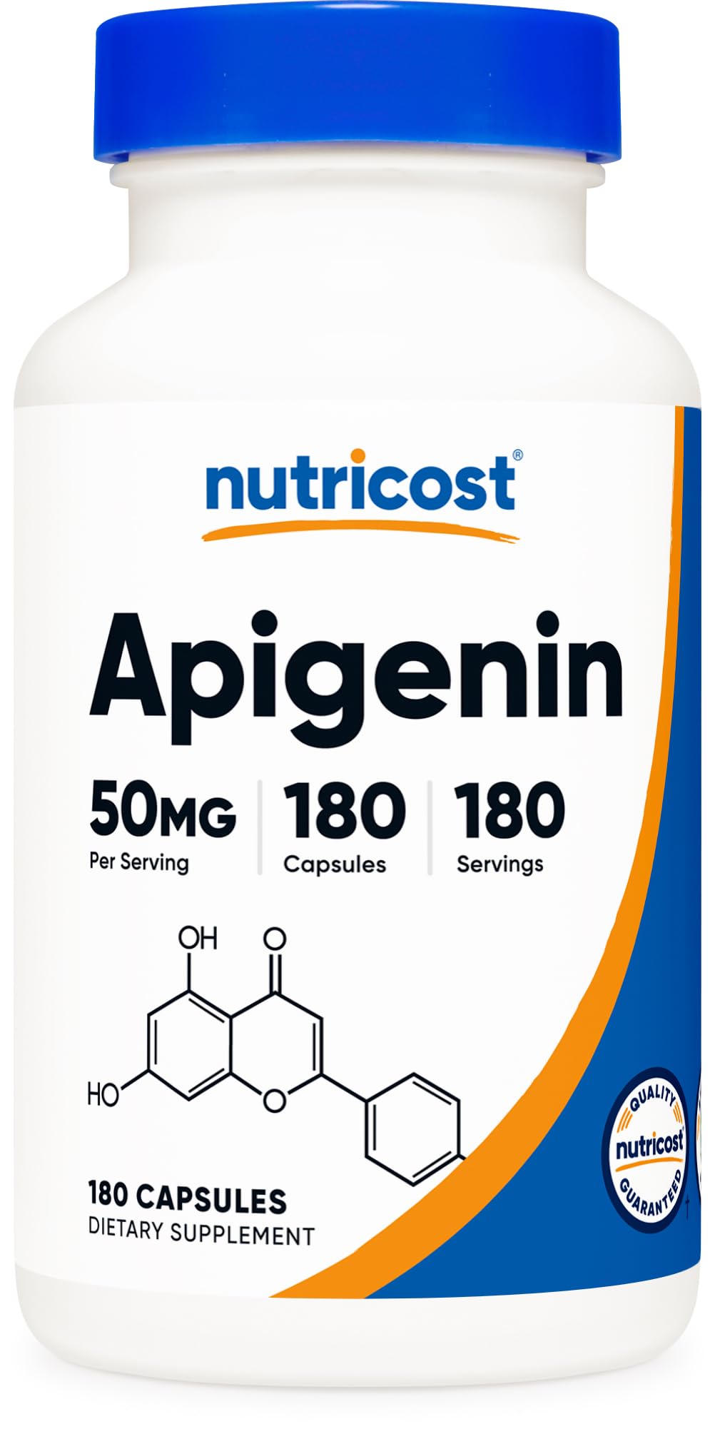 Nutricost Apigenin 50mg bottle with 180 capsules