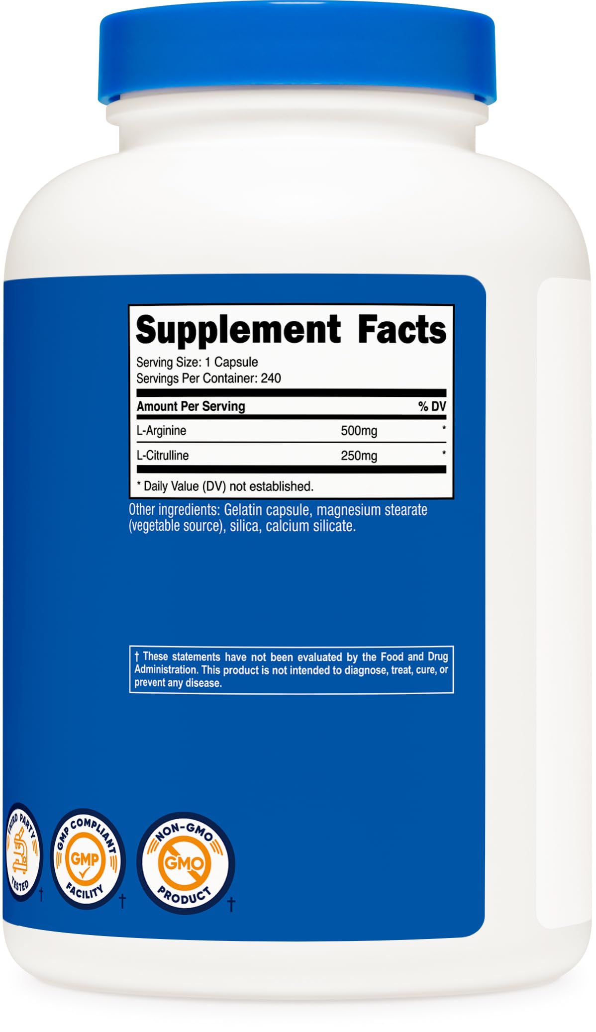 GMP and FDA registration authority badges for Nutricost facility