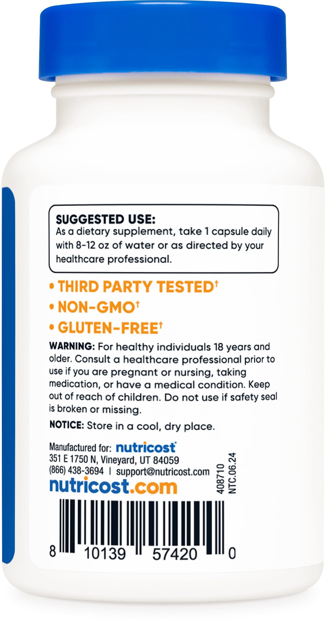 Nutricost Ashwagandha bottle and label