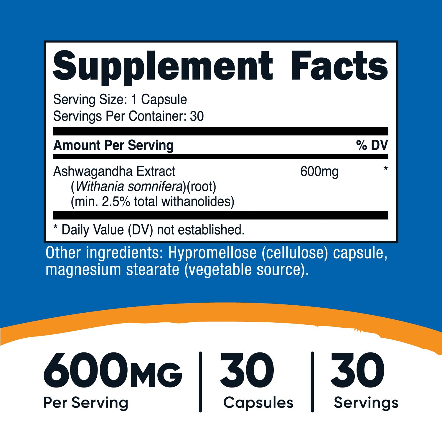 Nutricost Ashwagandha capsules close-up