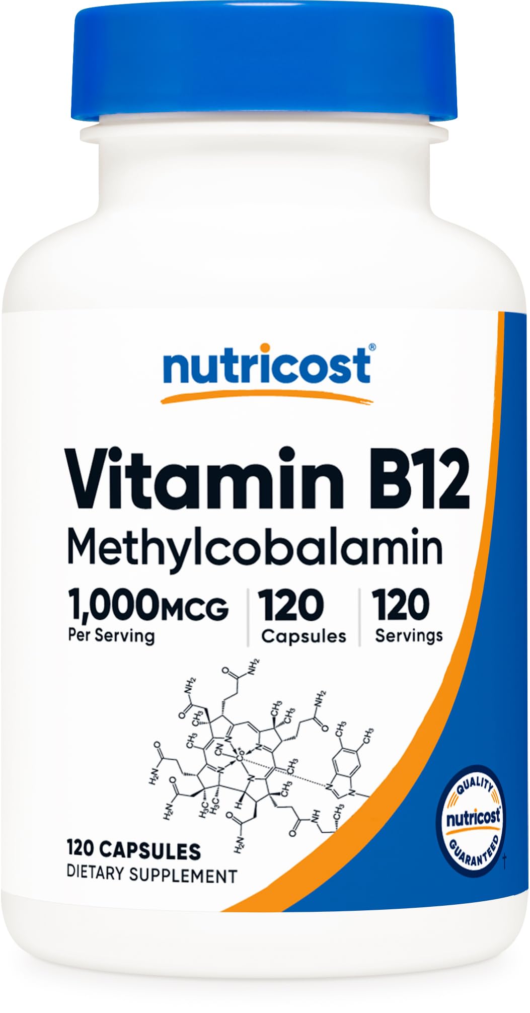 Nutricost Vitamin B12 1000mcg Methylcobalamin bottle with 120 capsules