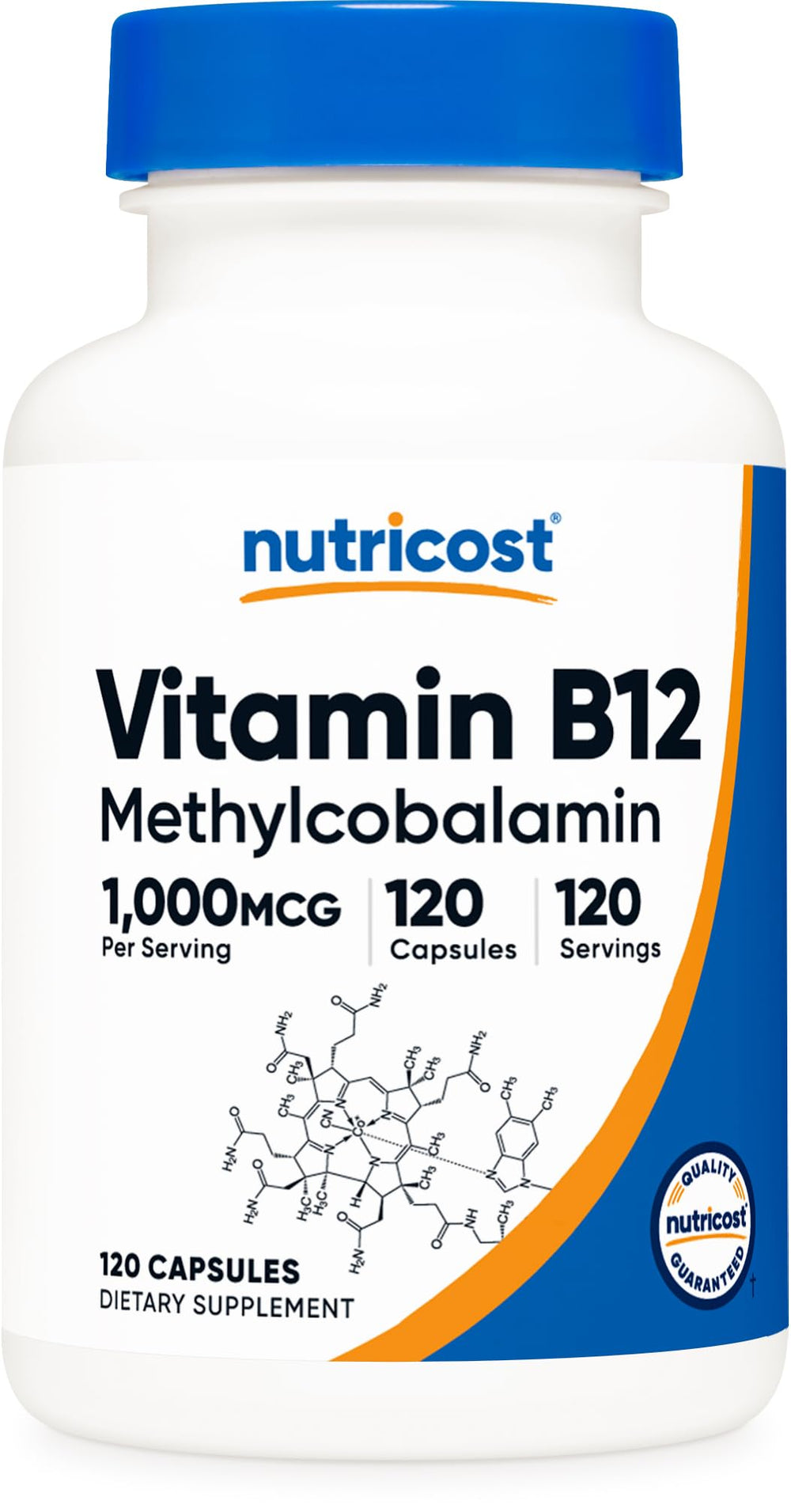 Nutricost Vitamin B12 1000mcg Methylcobalamin bottle with 120 capsules