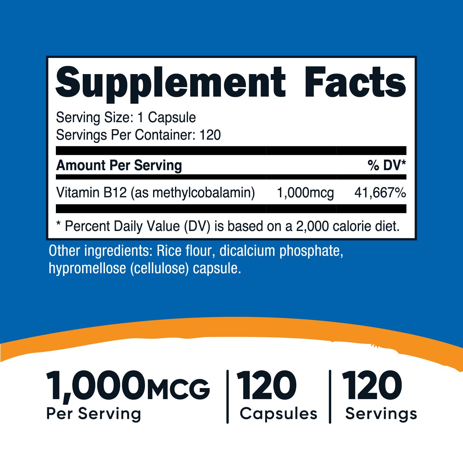 Close-up of a single Vitamin B12 1000mcg capsule