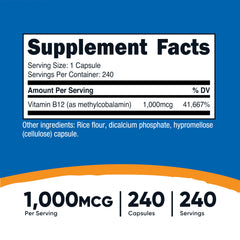 Close-up of Nutricost B12 1000mcg capsules