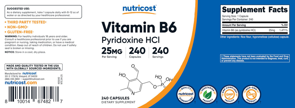 Lifestyle image showing a healthy person using Nutricost Vitamin B6