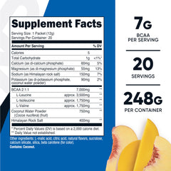 Nutricost BCAA+ Hydration Peach Mango label close-up