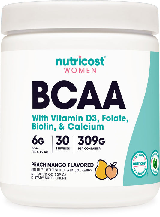 Nutricost BCAA for Women Peach Mango bottle - 30 servings