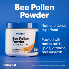 Close-up of Nutricost Bee Pollen Powder texture