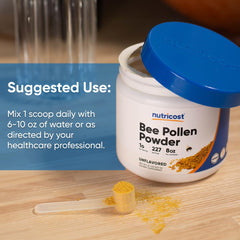 Bee Pollen Powder being added to a shaker