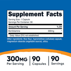 Close-up of Benfotiamine 300mg capsules
