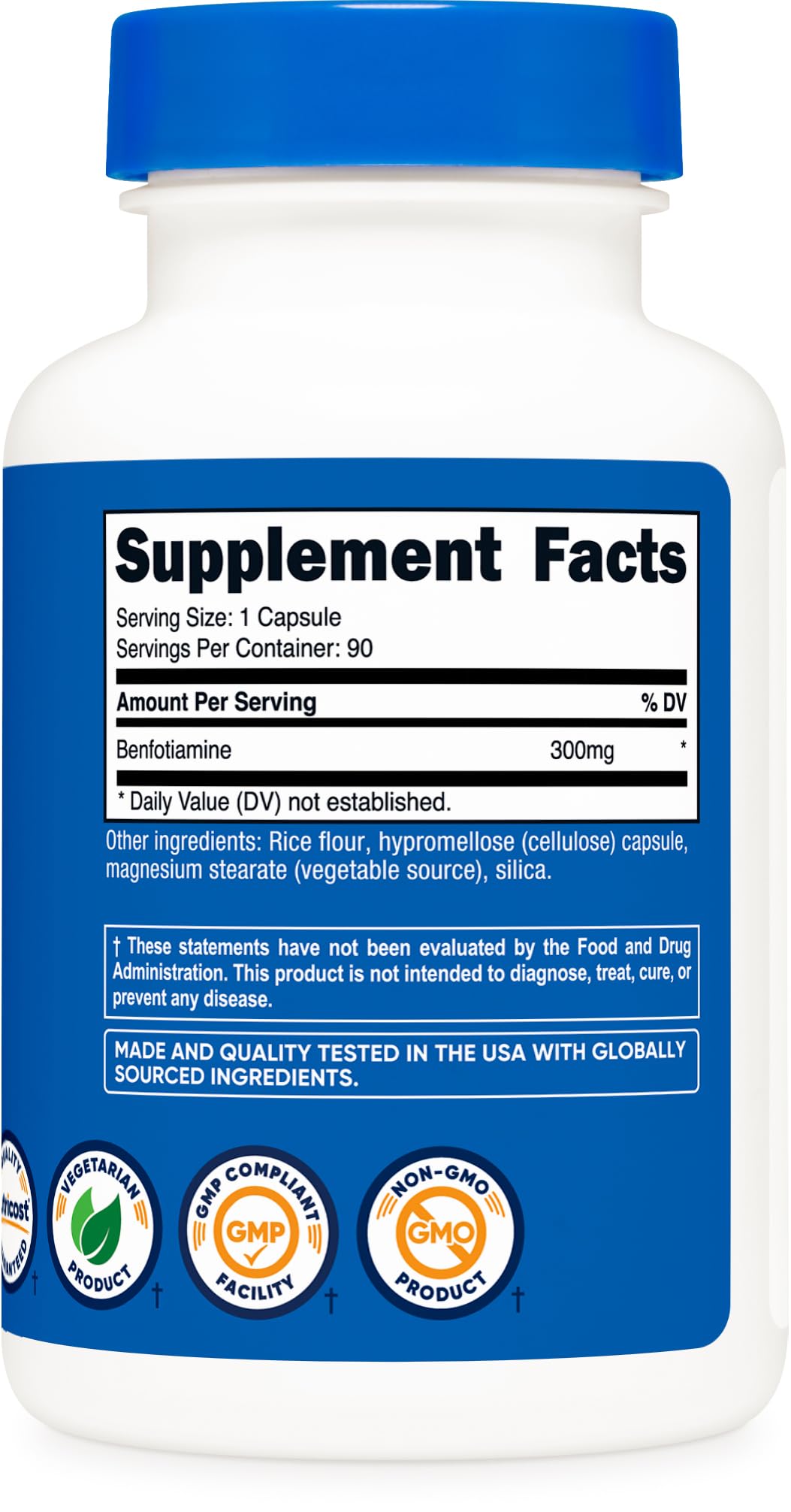 Nutricost Benfotiamine packaging and label