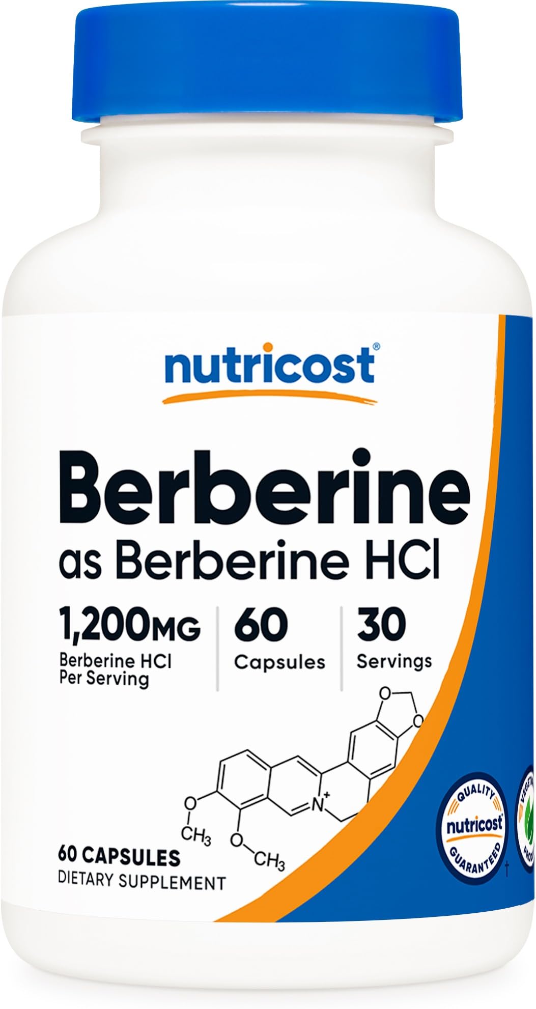 Nutricost Berberine HCl 1200mg bottle label