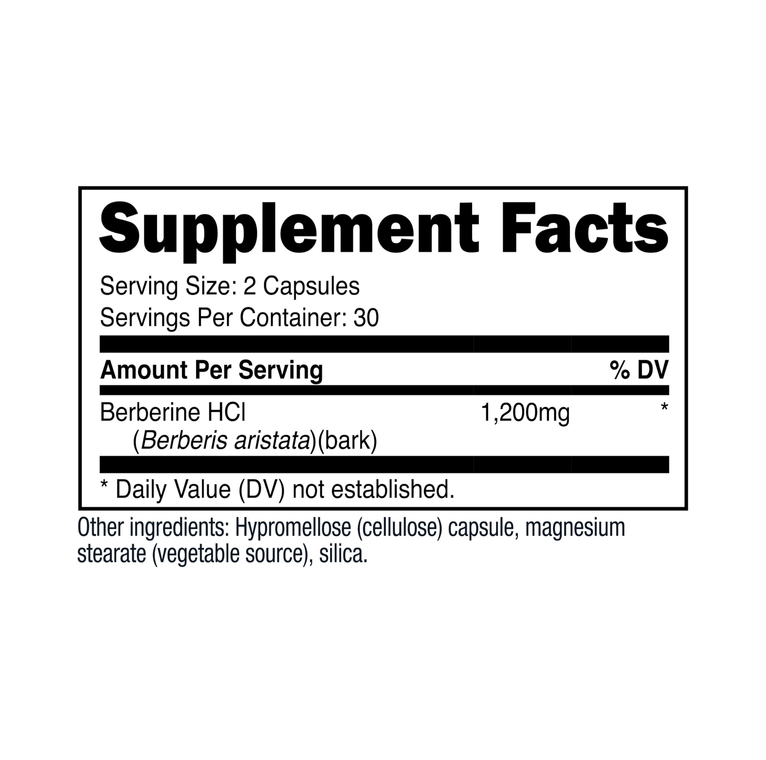 Nutrition facts panel on Nutricost bottle