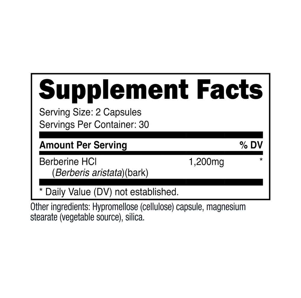 Nutrition facts panel on Nutricost bottle
