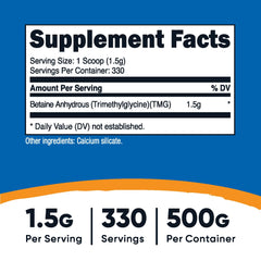Betaine Anhydrous (TMG) ingredient label