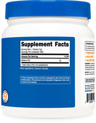 Included scoop and 500g Betaine HCl powder