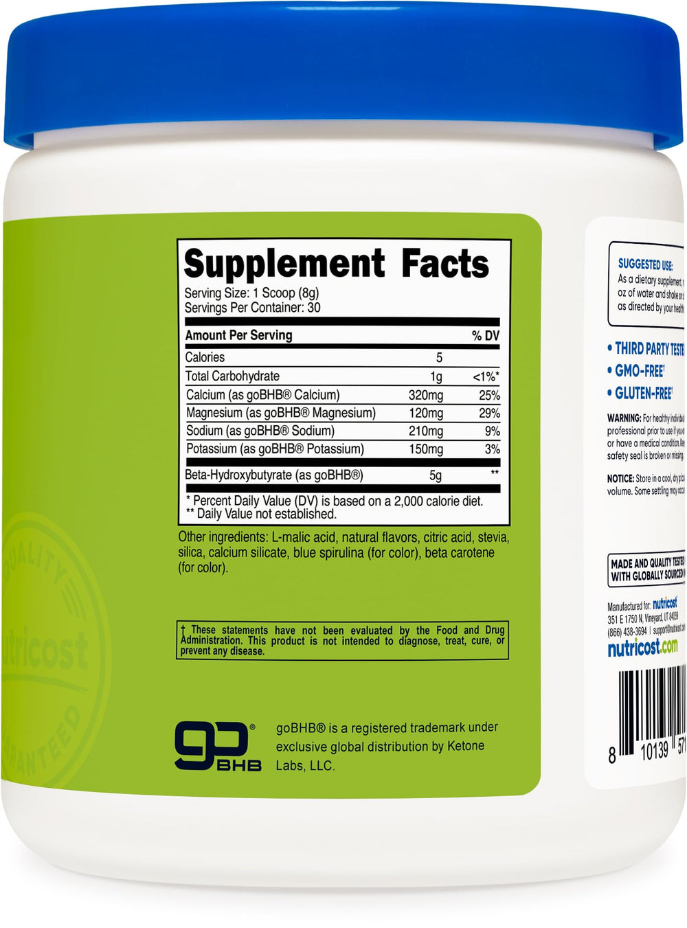 Nutricost container on kitchen counter suggesting convenient daily use benefit