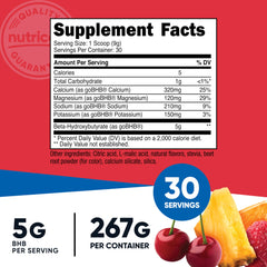 Side view of Nutricost BHB Salts Drink Mix Fruit Punch bottle