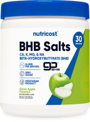 Nutricost BHB Salts Drink Mix Green Apple flavor bottle front