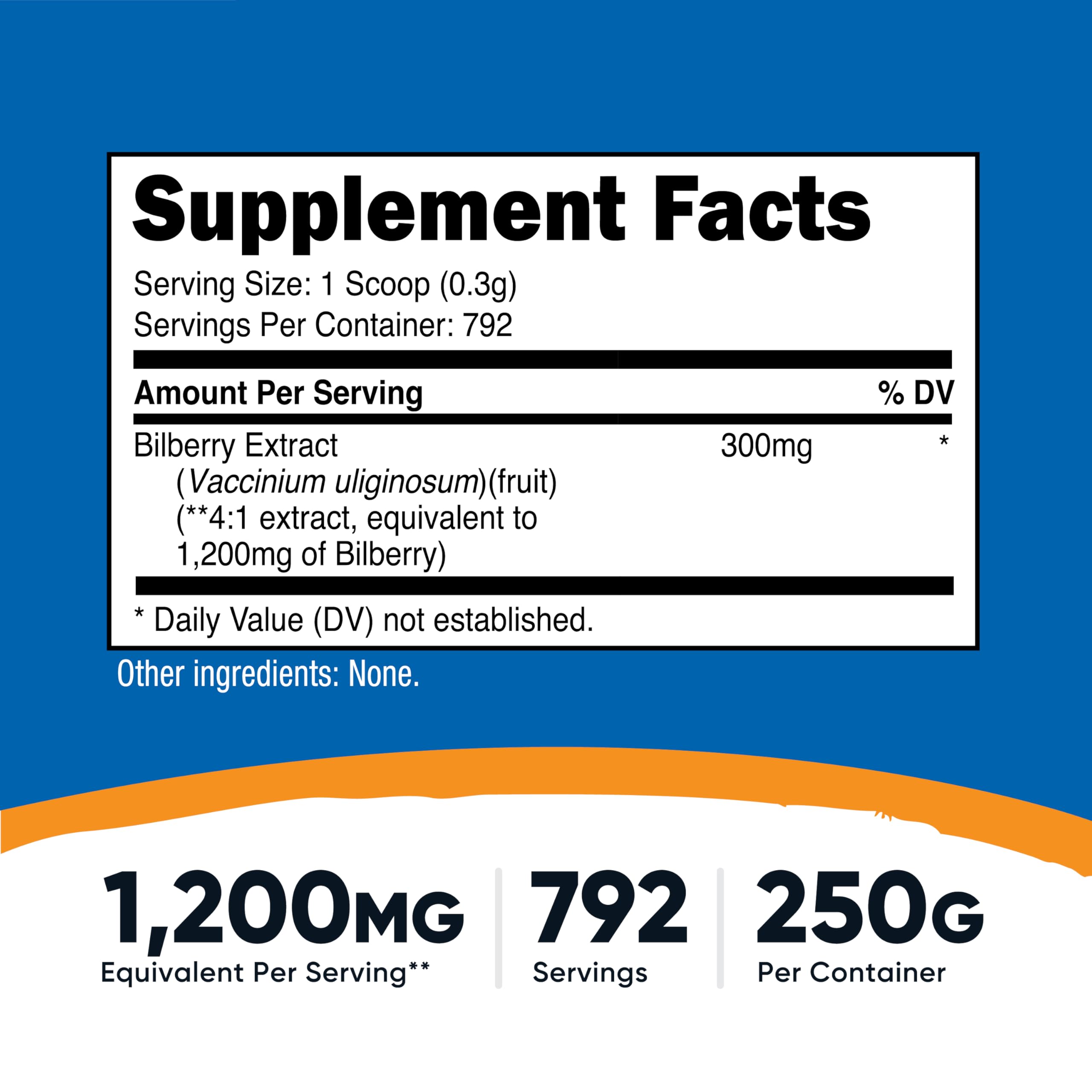 Serving scoop included with Bilberry Powder