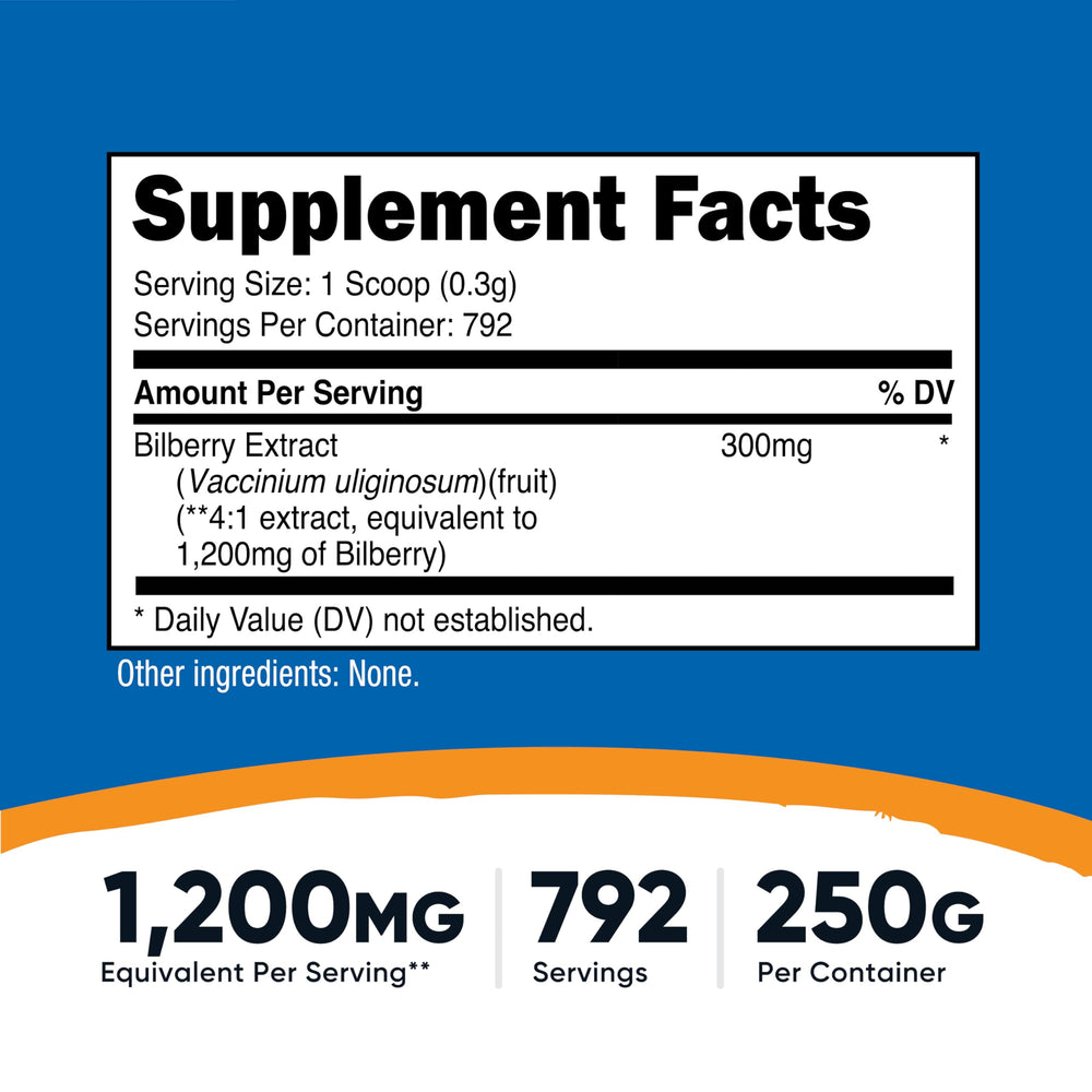 Serving scoop included with Bilberry Powder