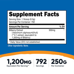 Serving scoop included with Bilberry Powder