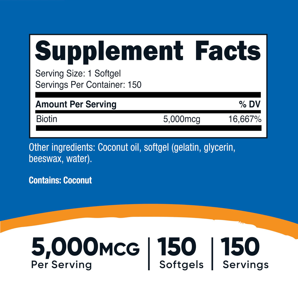 Nutricost Biotin bottle packaging and label