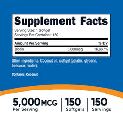 Nutricost Biotin bottle packaging and label
