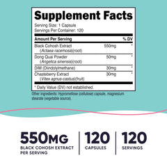 Back label with supplement facts and ingredients
