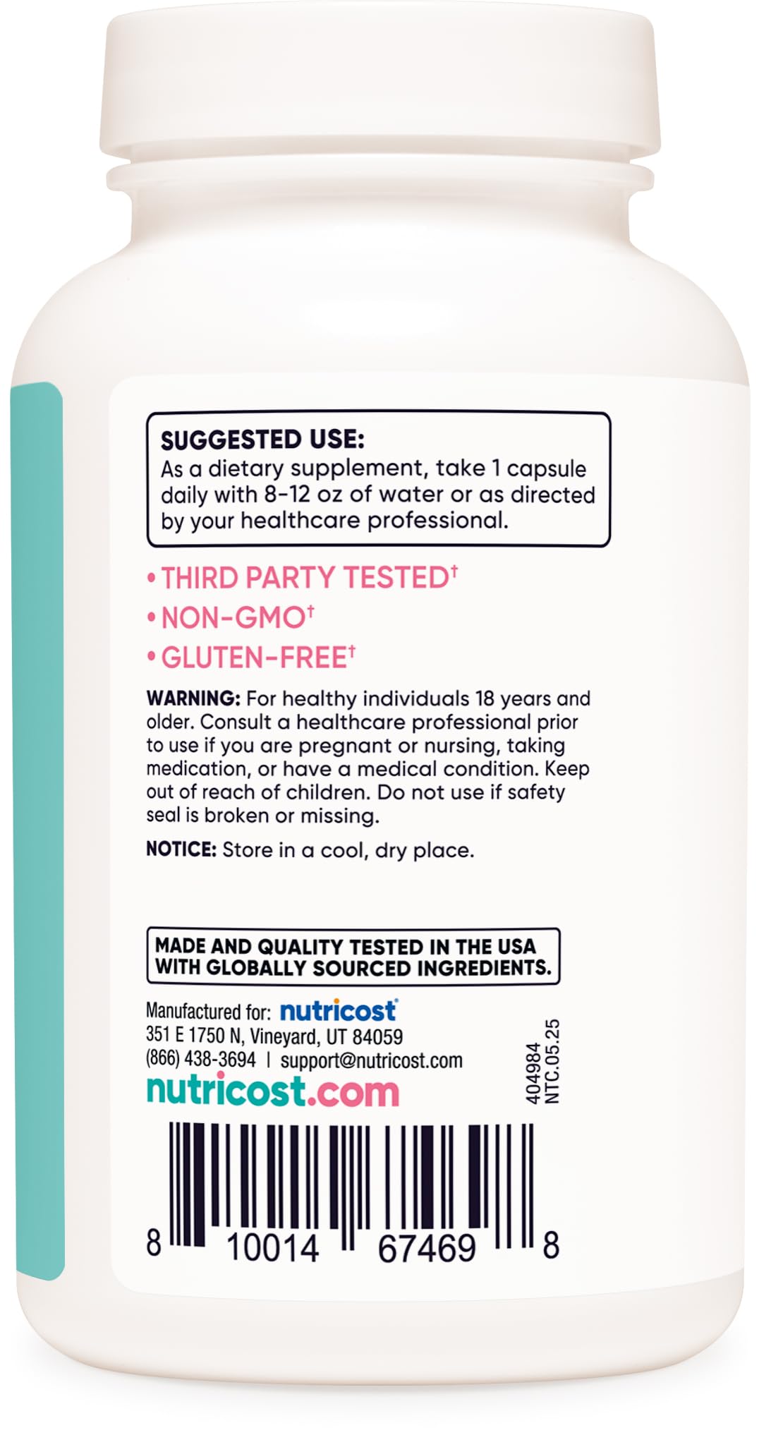 Dosage information and directions for Nutricost Black Cohosh 660mg