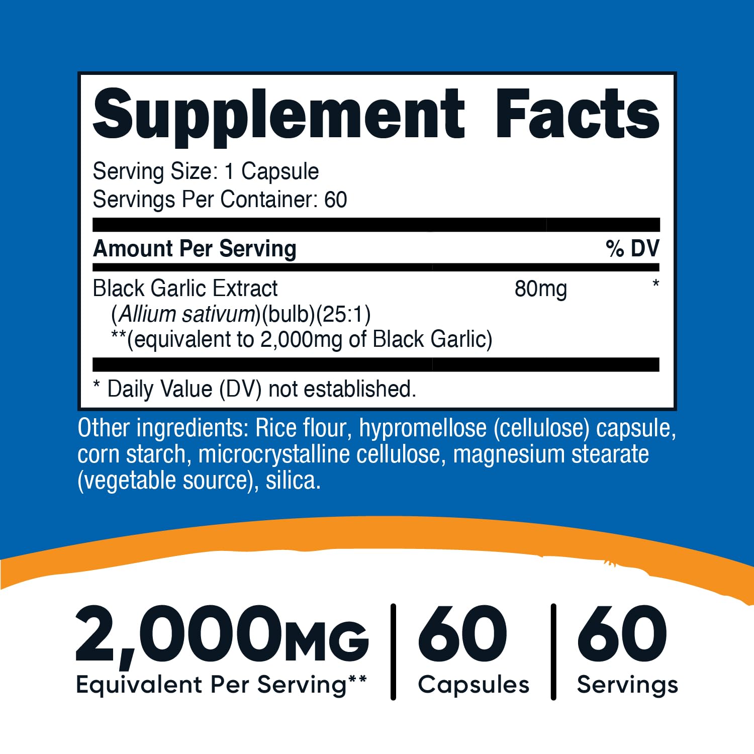 Serving size: one Nutricost black garlic capsule