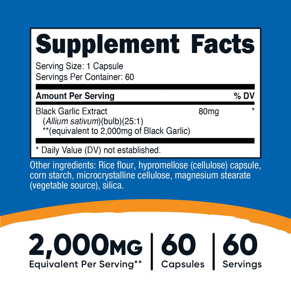 Serving size: one Nutricost black garlic capsule