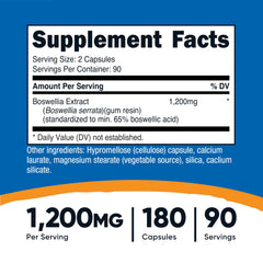 Side view of Nutricost Boswellia Extract Capsules bottle