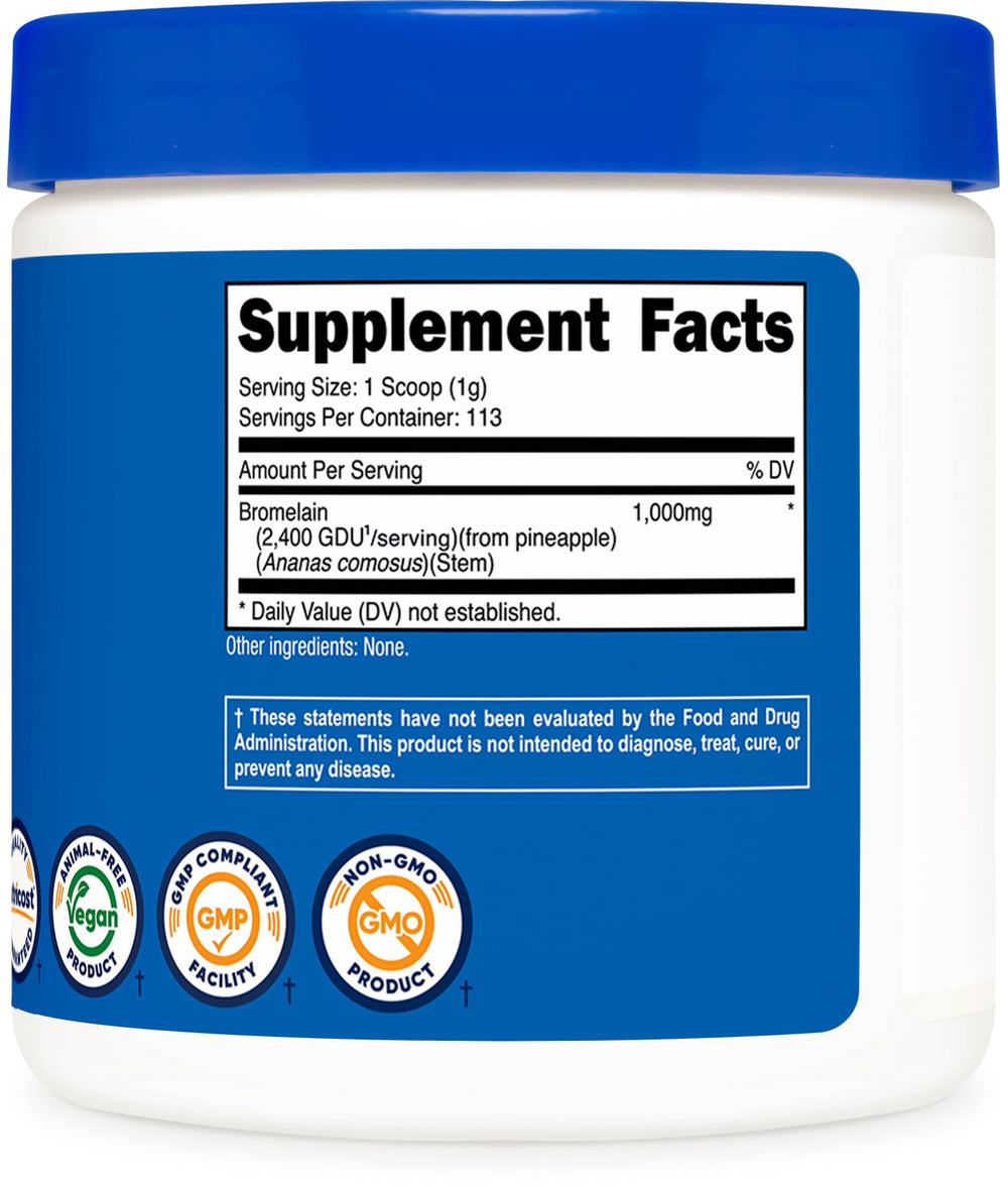 Quality testing certificate and ISO labs for Nutricost Bromelain Powder