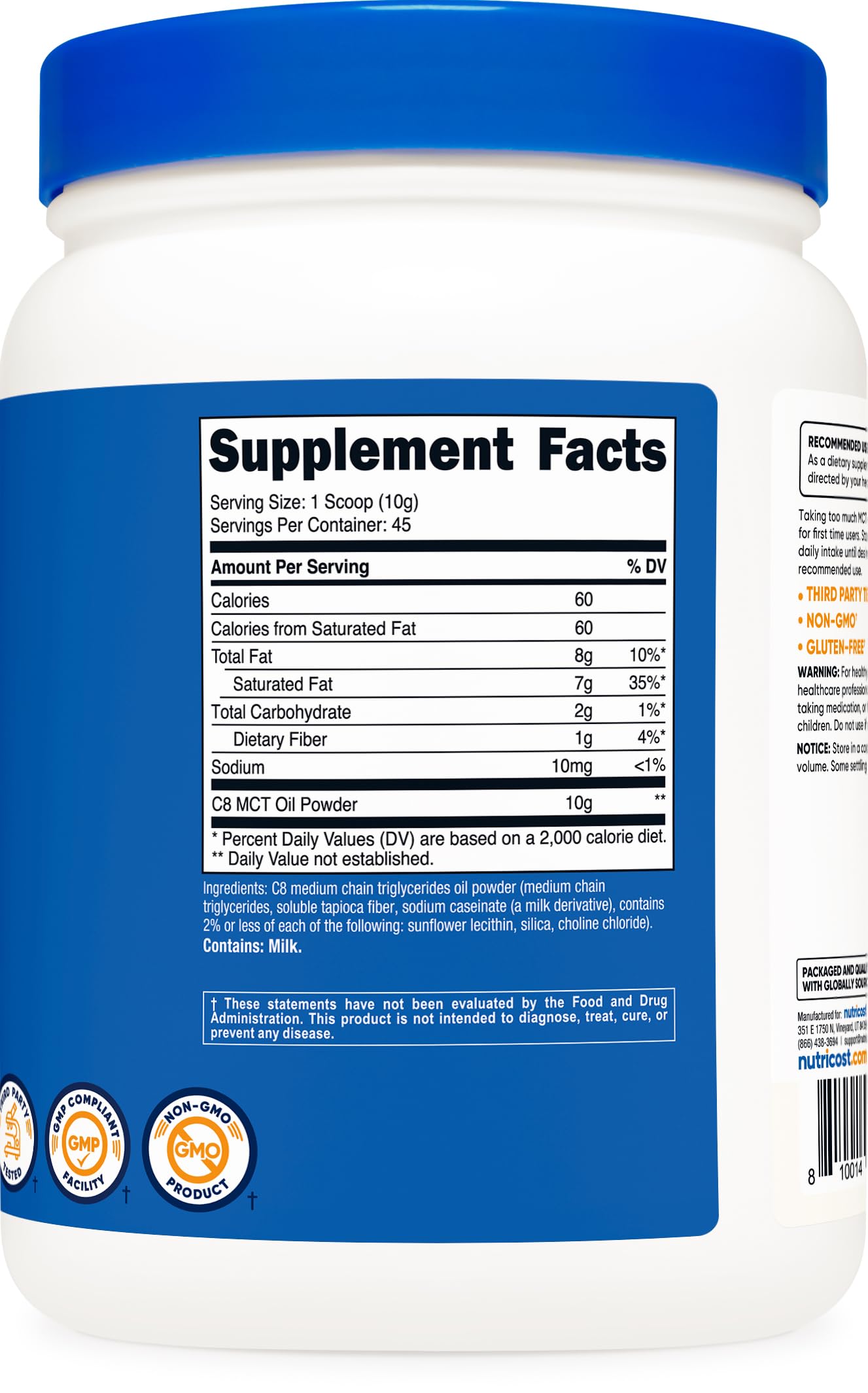 Using Nutricost C8 MCT Oil Powder in a keto/low-carb diet
