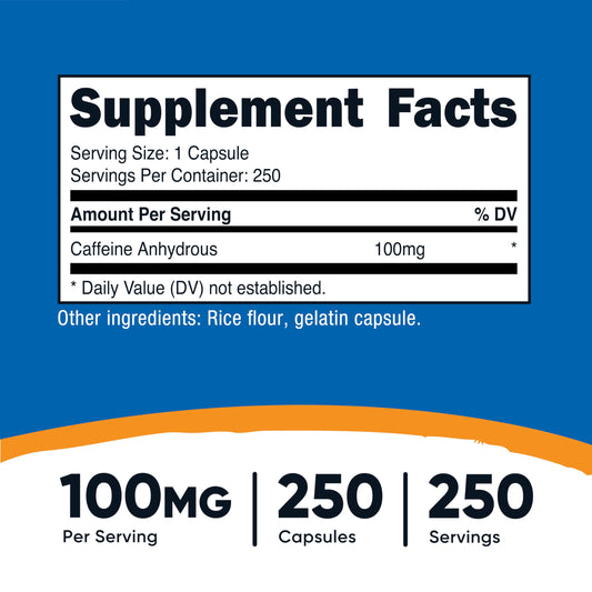 Close-up of Nutricost caffeine capsule